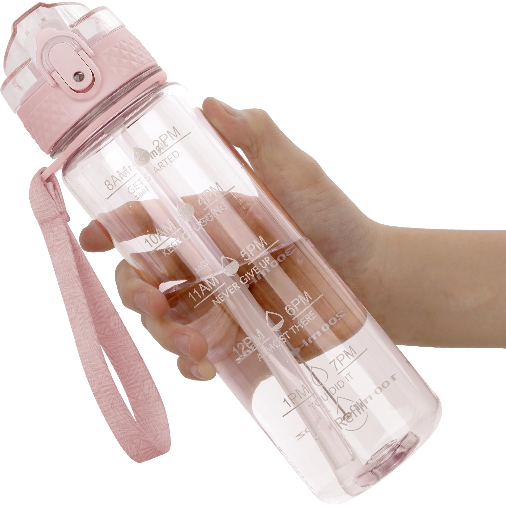 OLDLEY 17oz Kids Water Bottle for School - Motivational With Silicone Straw, Leak-Proof Tritan BPA-Free, Reusable for Girls Boys, Clear